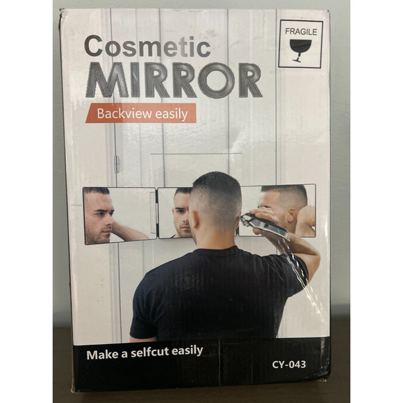 360 Mirror – Foldable 3-Way Hair Cutting Mirror – Black, No LED, Door Mount NEW - Picture 3 of 5